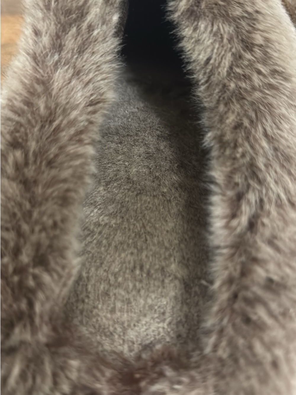 isotoner Brown Faux-Fur Trim Suede Slip-On Slippers - Picture 4 of 8